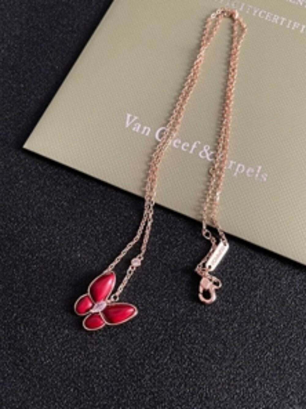 🌼Van Cleef & Arpels🌼 red butterfly necklace
